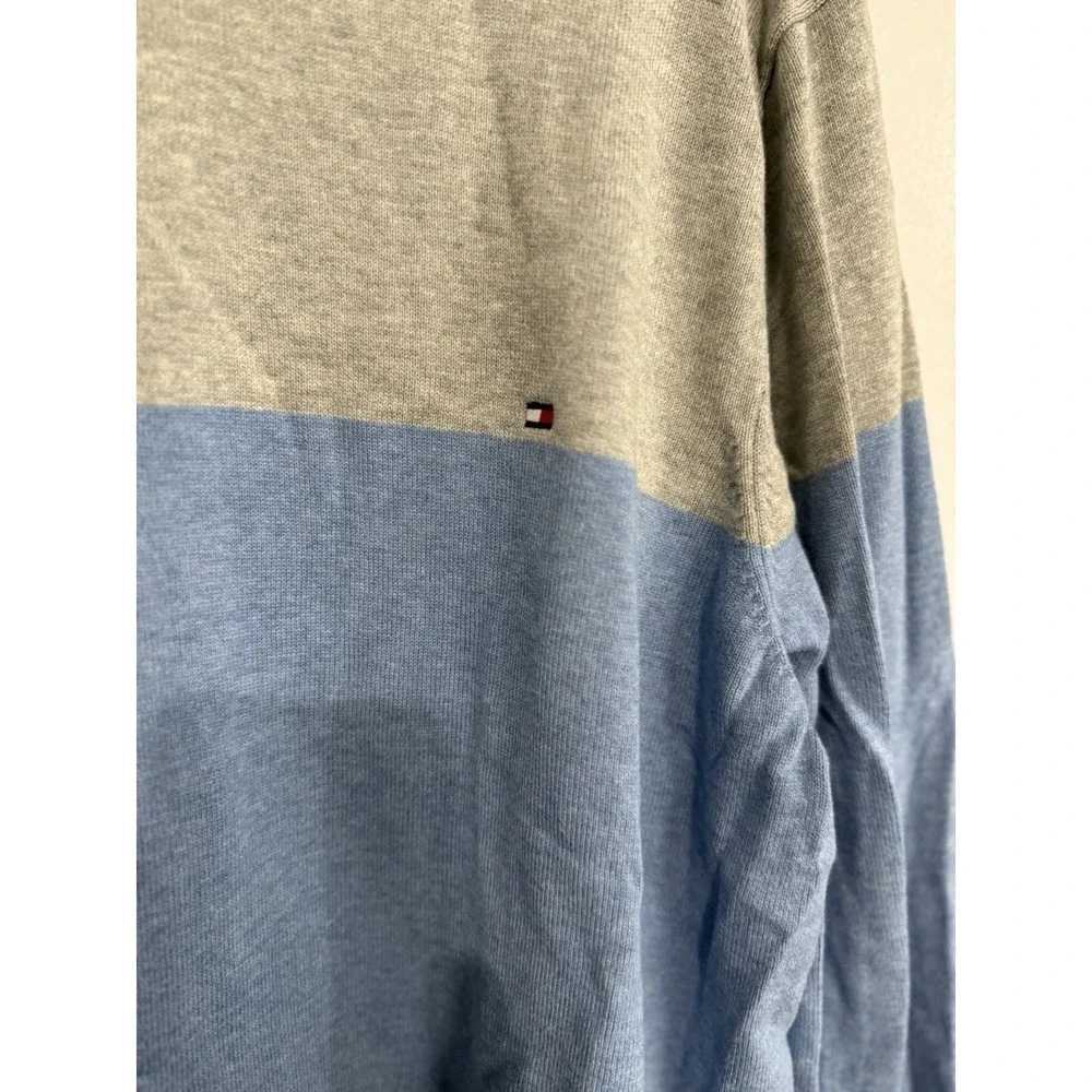 Auth‎ TOMMY HILFIGER - Blue Gray Light Blue Multi Men's Sweater XXL